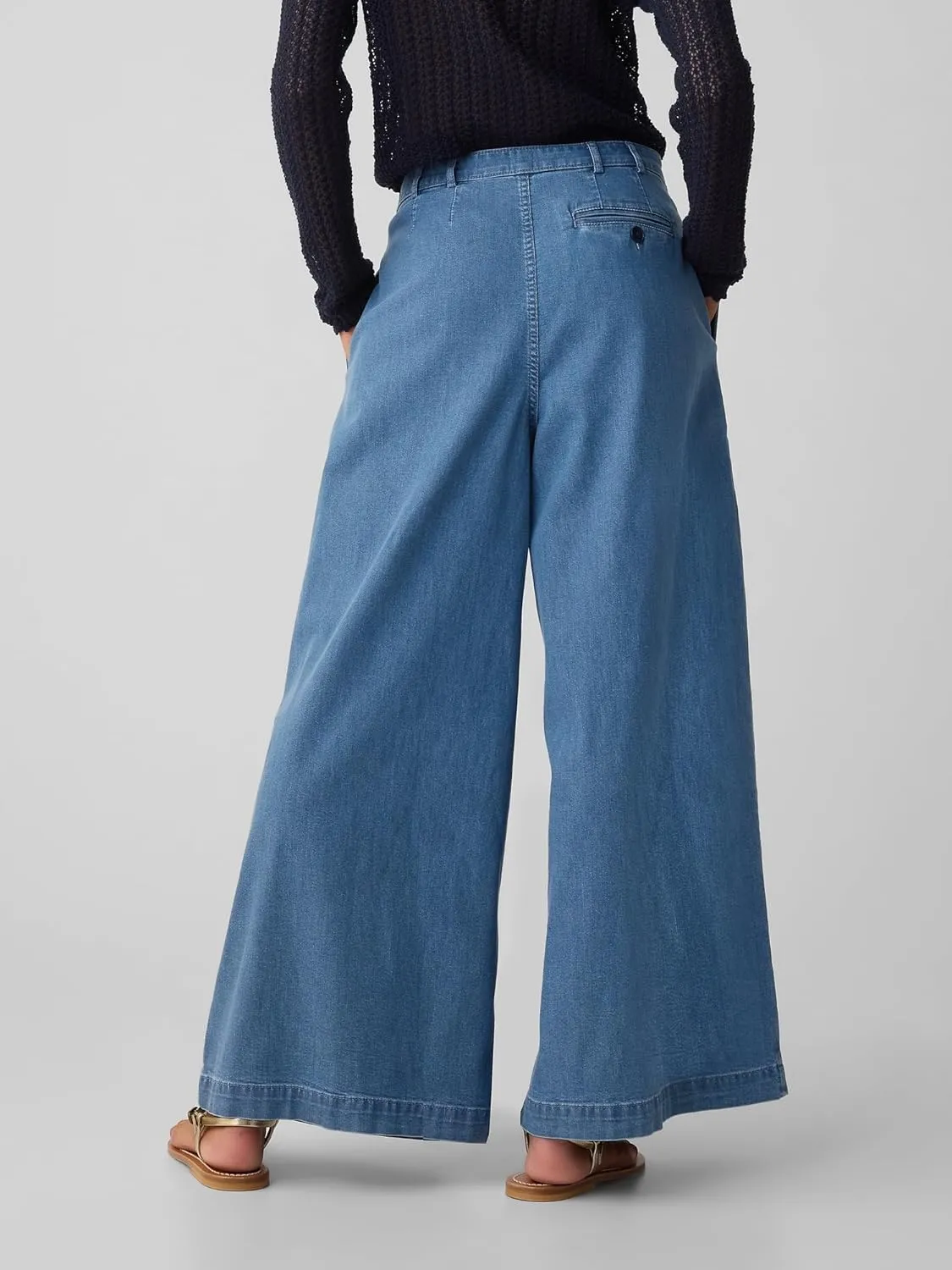 Women's Wide Leg Baggy Jeans High Waisted Loose Denim Palazzo Pants Summer Lightweight Flowy Trousers