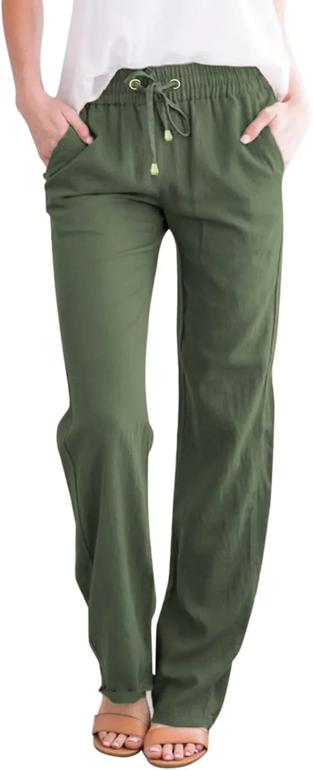 Women's Winter Warm Fleece Joggers Pants Winter Funky Yoga Pants with Pockets Fleece Lined Wide Leg