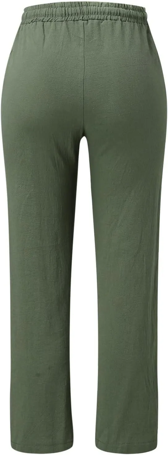 Women's Winter Warm Fleece Joggers Pants Winter Funky Yoga Pants with Pockets Fleece Lined Wide Leg