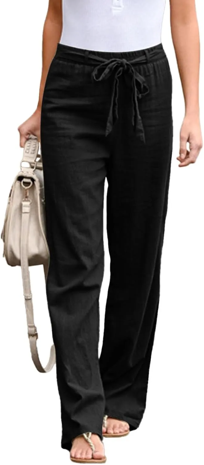 Women's Winter Warm Fleece Joggers Pants Winter Funky Yoga Pants with Pockets Fleece Lined Wide Leg