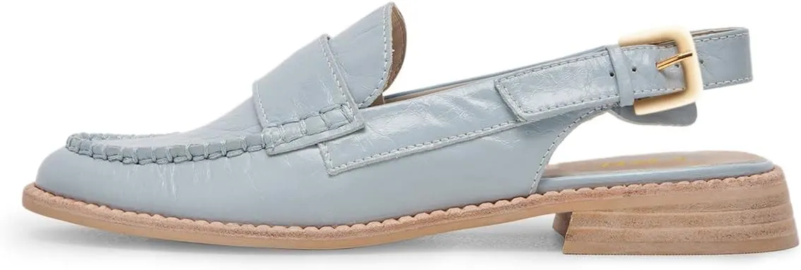 YDN Women Buckle Slingback Pumps Slip On Loafers Block Low Heels Closed Round Toe Dressy Shoes Office Size 4-16 US